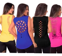 Comprar Kit 4 Camiseta Academia Feminina Blusinha Fitness Regata