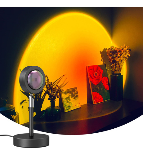 Twopinmall Lampara Noche Romantica Usb Led Proyeccion 180°