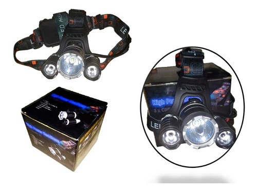 Linterna Frontal / Cabeza Recargable 3 Led Potente +delivery