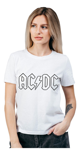 Polera Mujer Ac/dc Solid Musica Algodón Orgánico Wiwi