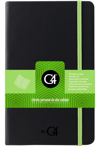 Libreta Cuaderno Pasta Dura C/cubierta Satinada Negro. G4 Bb Color Verde