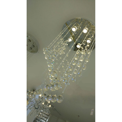 Imagem 2 de 4 de Lustre Cristal Espiral Plafon 45x80cm 5 Luzes 4517