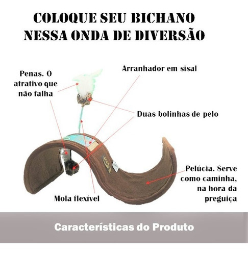 Imagem 2 de 5 de Brinquedo P/ Gato Arranhador Caminha Modelo Onda São Pet