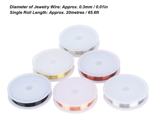 Jewelry Wire 6 Pack Beading Set Brass Roll Mini Diagonal