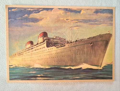 Postal Barco Conte Grande - Navegación Genova Italia (Usado)