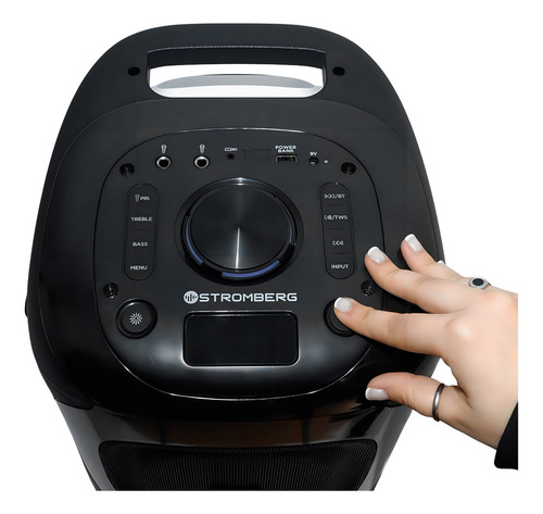Parlante Inalámbrico Portatil Stromberg Vibe Negro Bluetooth con Luces y Ecualizador Digital