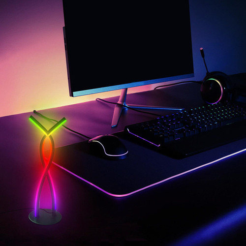 * Lámpara De Mesa Rgb, Tira De Luz Ambiental Con Control