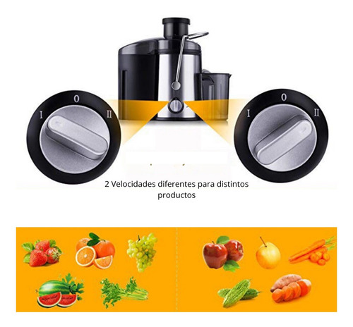 Imagen 7 de 10 de Exprimidor Eléctrico Extractor Saca Jugo Frutas Y Verduras