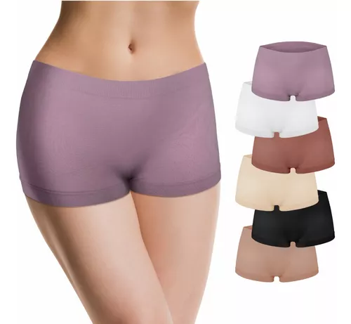  Sexy Basics - Calzones tipo bóxer para mujer, 6 unidades,  algodón, elásticos, ligeros, S : Ropa, Zapatos y Joyería