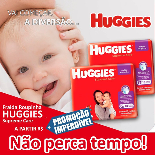 Fraldas Huggies Supreme Care Fralda Roupinha M