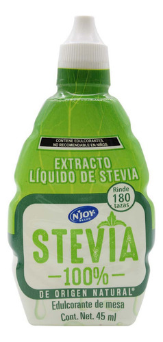 Stevia Líquida Endulzante N'joy 45ml Rinde 180 Tazas