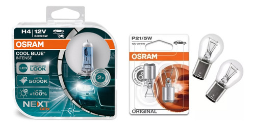 Combo Bombillos Osram H4 Cool Blue + Stpo 1034 