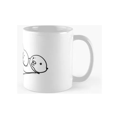 Taza One Line Art Nutria Marina Mamá Y Bebé Animal Calidad P