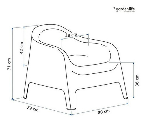 Set 4 Sillones De Jardín Exterior Skarpo + Mesa Puket