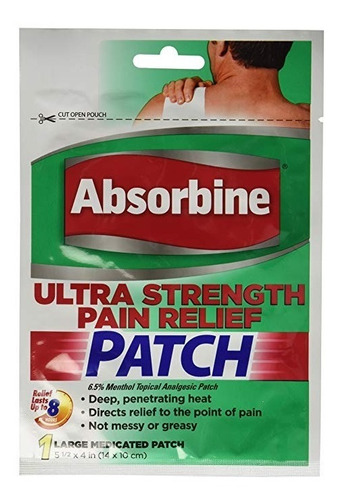 Absorbine Jr. Ultra Strength Pain Relief Patch, Grande, 3 Pi