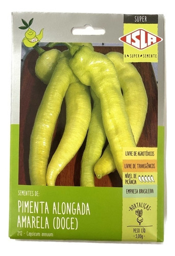 Sementes De Pimenta Alongada Amarela Doce - Env C/ 5grs