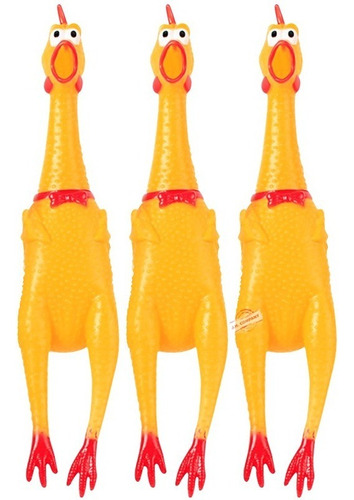Set 3 Pollo Chillon Sonido Hule Apachurrable Broma F-173