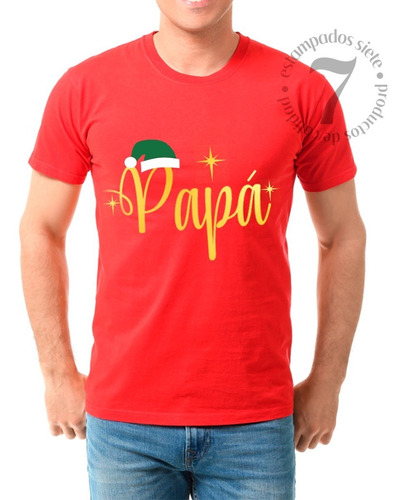 Polera Manga Corta Hombre, Navidad Personaliza Tu Nombre