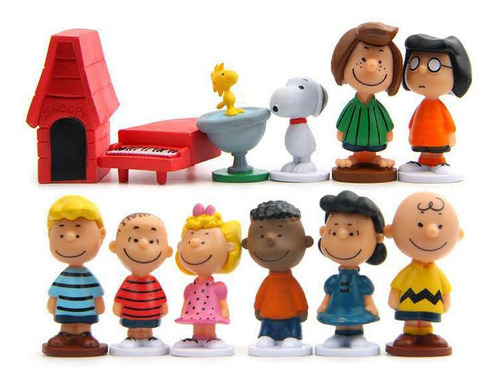 Juego De 12 Figuras De Snoopy, Charlie Brown, Beagle, Snoopy