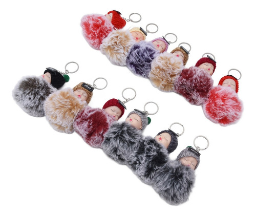 Muñeca Pom Pom Llavero 12 Pcs Lindo Bebé Durmiente