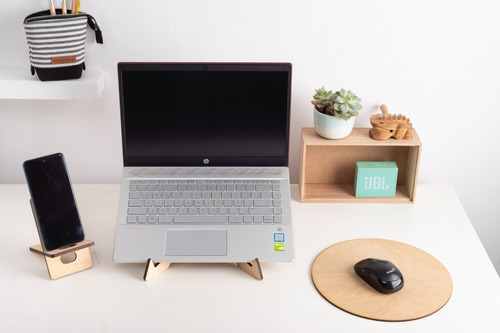 Kit Home Office Atril Soporte Notebook + Celular + Mousepad 