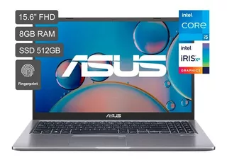 Laptop Asus X515 15.6' I5 11va 8gb 512ssd Ultra Veloz Huella Color Gris