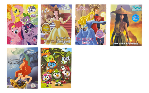 Pack 10 Libros Para Colorear Varios + 10 Cajitas Crayolas