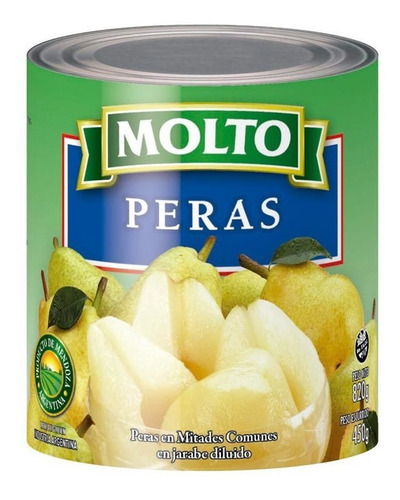 Pack X 6 Unid. Peras  Mitad 820 Gr Molto Frutas Envasadas