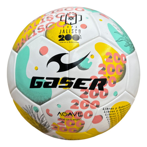 Balón Fútbol Soccer #5 Gaser Copa Agave Jalisco Termosellado Color Naranja