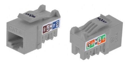 Módulo Keystone Jack Rj45 Cat6 Nexxt, Color Gris