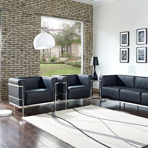 Sillón de recepción Le Corbusier Lc3 negro