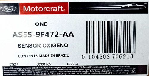 Sensor Oxigeno Ford Fiesta Max Move 1.6 Power Ka Ecosport