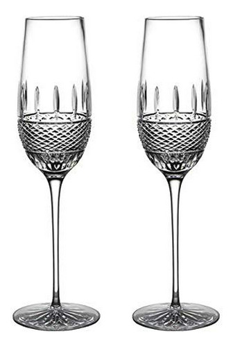 Waterford Irish Lace Crystal Flutes, Pair, Clear