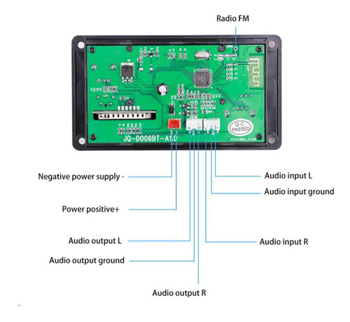 1 Juego De Módulos De Audio, 12 V, Usb, Tf, Usb, Fm, Radio D