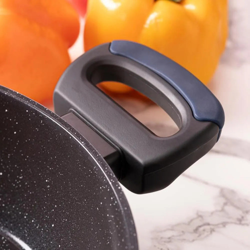 Jogo de panelas de cozinha Oxford Everyday com 5 peças de alumínio azul-escuro