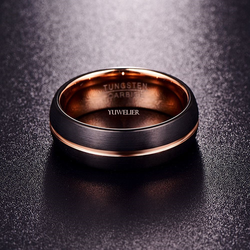 Imagen 4 de 5 de Anillo De Tungsteno Dual Plated Ranura Deluxe
