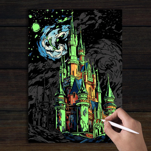 Papel Para Rascar, Hoja Para Rascar Negra, Juego De Castillo