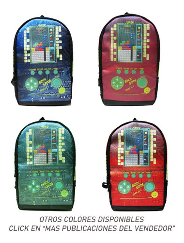 Mochila Gamer Block Pixel Puzzle Juvenil Verde Escolar