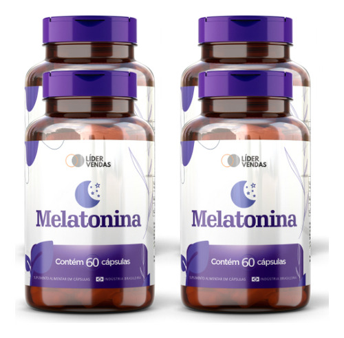 Melatonina - 60 Cápsulas Kit 4 Potes