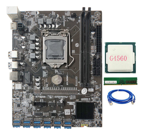 Placa Base Minera B250c Con Cpu G4560+1 Ddr4 4g 2666 Mhz Ra