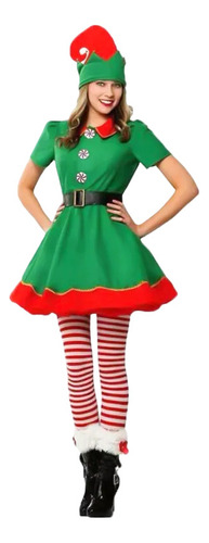 Disfraz Cosplay De Elfo Navideño Para Mujer, Vestido Adultos