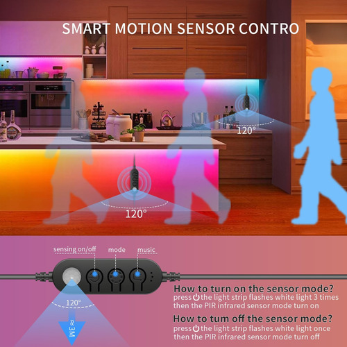 Sensor De Movimiento Rgb Luces De Tira Led