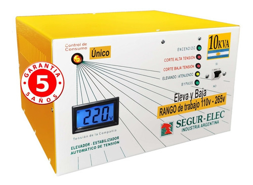 Elevador Tensión Automático 10 Kva Rango 110-265v 