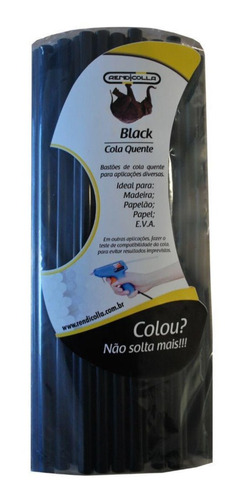 Imagem 1 de 4 de Cola Quente Bastão Rendicolla Black 7,5mmx30 Cm De Silicone