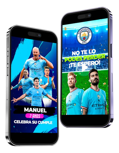 Video Invitación Futbol Manchester City Campeón V2- Premium