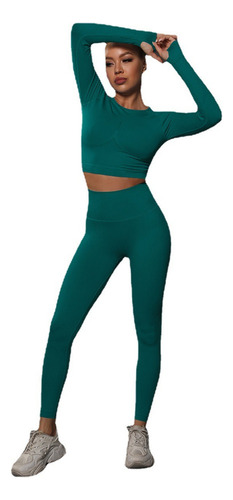 Traje De Yoga Cadera Melocotón Tejido Deportes Fitness M [u]