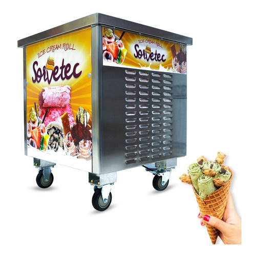 Máquina De Sorvete Na Chapa Ice Cream Roll Sorvetec 220V