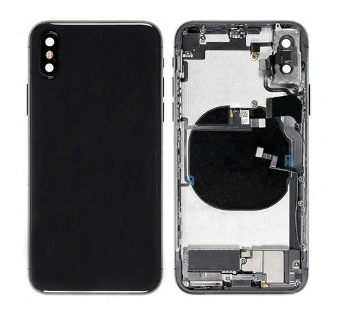 Repuesto Chasis Tapa Trasera iPhone X (negro)