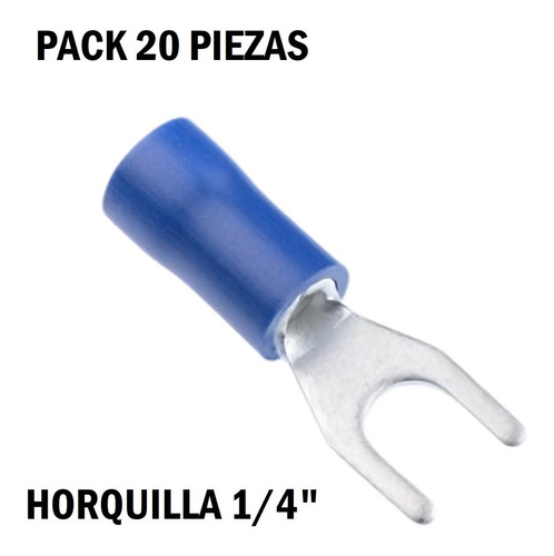 Pack Terminal Compr Preaislado Azul Awg 14 16 Horquilla 1/4