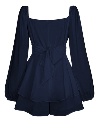 T Vestido De Punto De Cuello Redondo De Color Liso Manga
